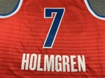 NBA 7 Holmgren OKC Thunder 2024-25 statement Maillot orange brodé